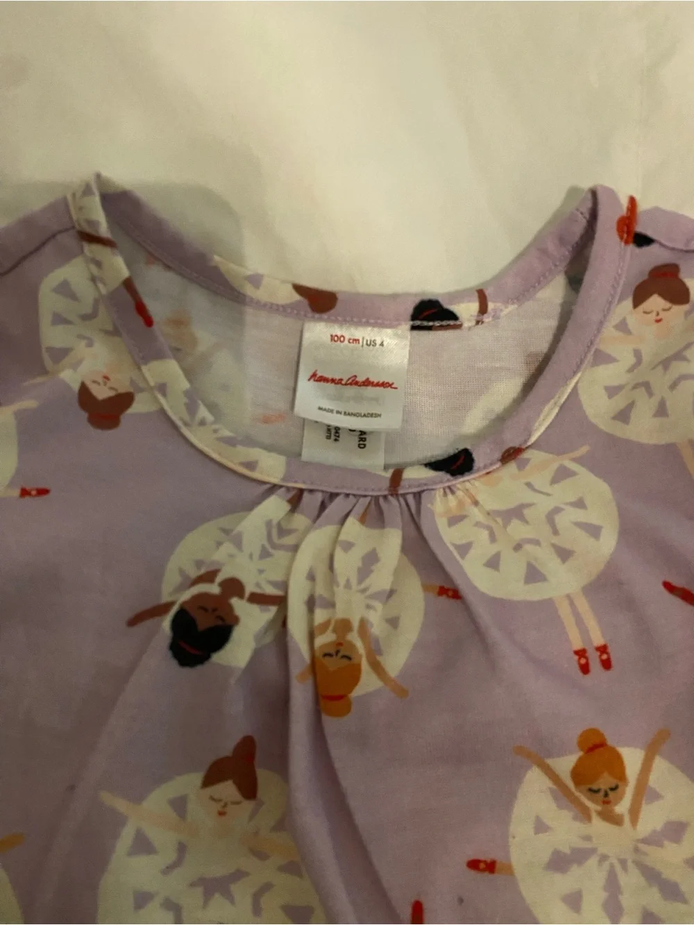 Hanna Andersson Lavender Ballet snowflake nightgown 4T